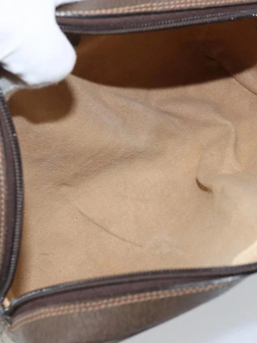 GUCCI GG Supreme Web Sherry Line Bag PVC Beige Gold 98 30 014 3553 Auth ka3094 - Picture 13 of 16